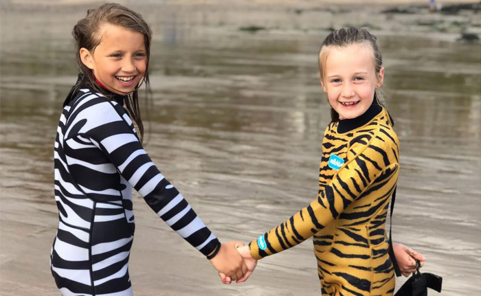 Children in Saltskin wetsuits