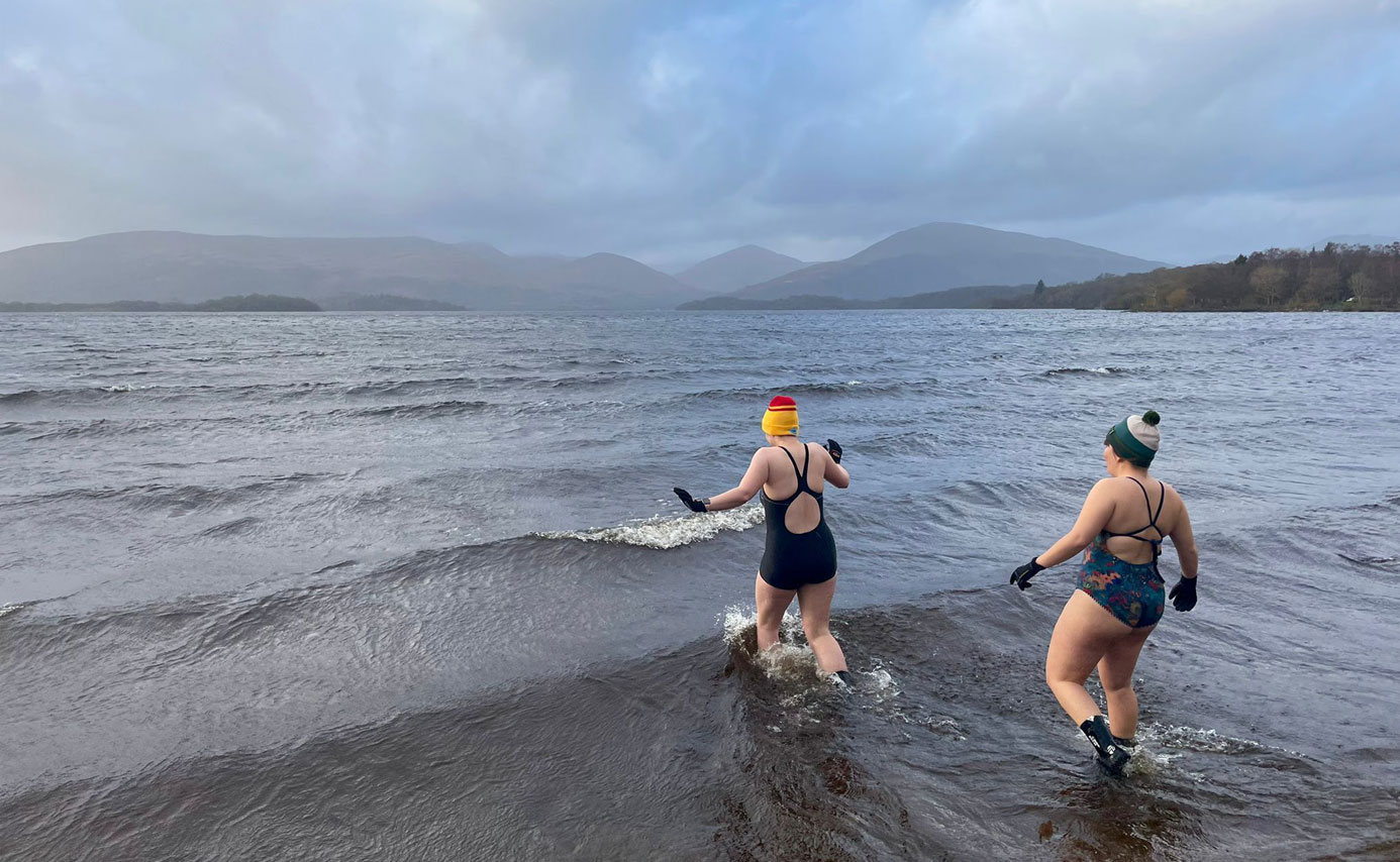Rachel swimming in Loch Lomond