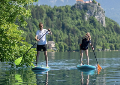Person paddle boarding