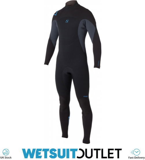 2021 Magic Marine Mens Brand 5/4mm Back Zip Wetsuit Black / Blue 160005