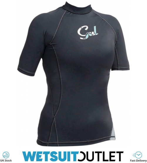 Gul Womens Swami Short Sleeve Rash Vest Black RG0330A9 Wetsuits