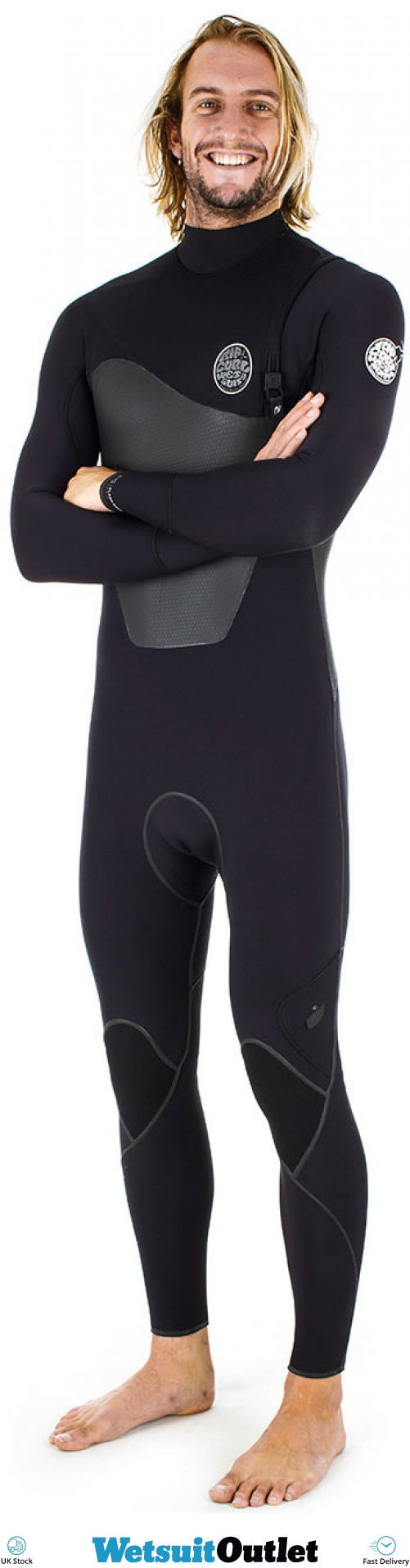 Rip Curl Flashbomb Plus 4/3mm GBS Zip Free Wetsuit BLACK WSM6QF Wetsuits 4mm Wetsuit Outlet