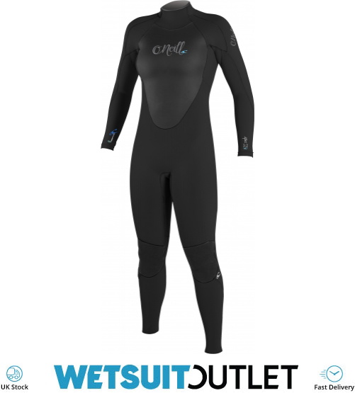 O'Neill Womens Epic 4/3mm Back Zip GBS Wetsuit BLACK 4214 - Wetsuits ...