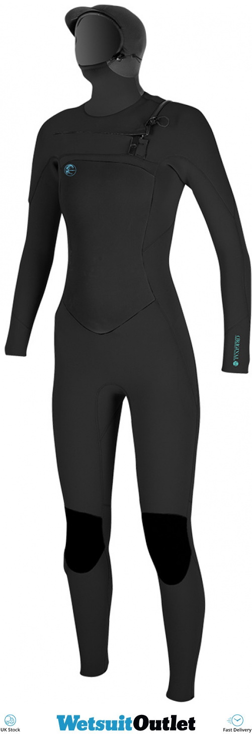 O'Neill Womens O'Riginal 6/5/4mm Hooded Chest Zip Wetsuit BLACK 4998