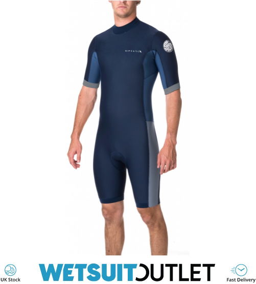 Rip Curl Aggrolite 2mm Back Zip Spring Shorty Wetsuit NAVY WSP6AM