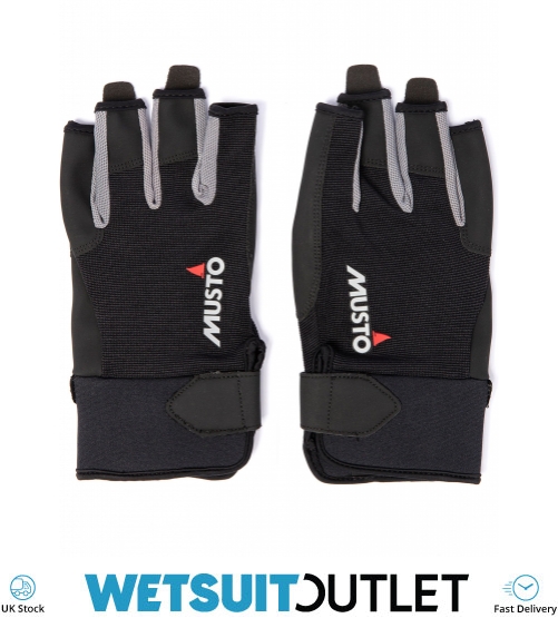 2024 Musto Essential Sailing Short Finger Gloves AUGL003 - Black - Sailing