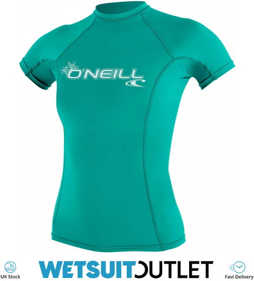 Maglietta Rash Guard O'Neill Basic Skins Donna - Manica Corta, UPF 50+, Per Surf E Spiaggia - Foto 3