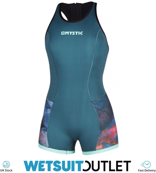 Mystic Womens Diva 2mm Short Jane Wetsuit 0074 Teal Wetsuits Shorty Wetsuit Outlet