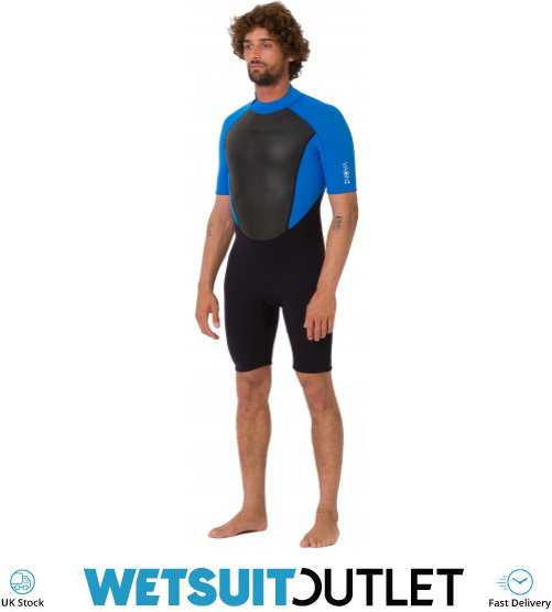 2019 Animal Mens Nova 3/2mm Flatlock Shorty Wetsuit Black AW9SQ009