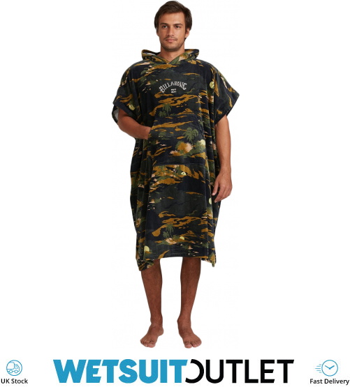 2021 Billabong Mens Changing Robe Poncho W4BR85 Camo Accessories Essentials Wetsuit Outlet