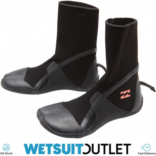2022 Billabong Womens Synergy 3mm Hidden Split Toe Wetsuit Boots Z4BT40 Black Wetsuit Outlet