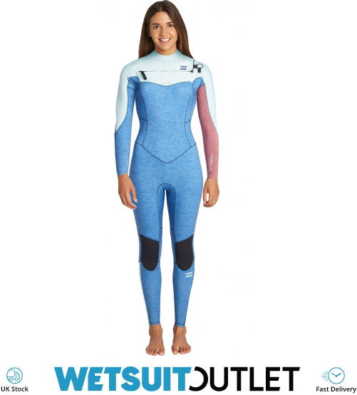 2019 Billabong Frauen Furnace Synergie 4 3mm Chest Zip Neoprenananzug blau Meliert 2019 Billabong Frauen Furnace Synergie 4 3mm Chest Zip Neoprenananzug blau Meliert