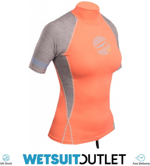 Gul Womens Swami Short Sleeve Rash Vest Coral / Marl RG0330B4