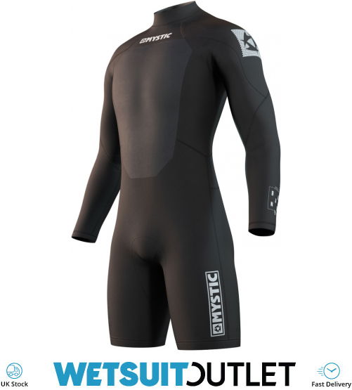 2024 Mystic Mens Brand 3/2mm Long Sleeve Back Zip Shorty Wetsuit 210315