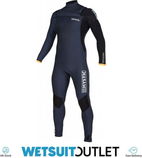 2019 Mystic Mens Marshall 4/3mm Chest Zip Wetsuit 200008 Navy / Lime Wetsuits Wetsuit Outlet