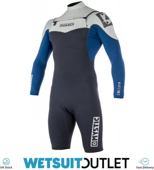 2019 Mystic Star 3/2mm Chest Zip Long Arm Shorty Wetsuit Navy 180048 Wetsuits Wetsuit Outlet