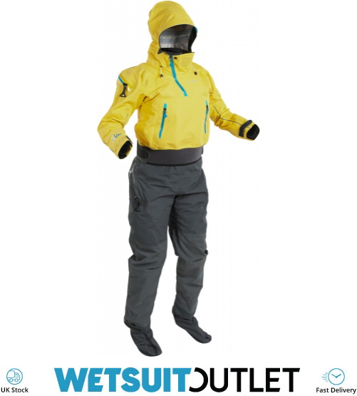 2024 Palm Womens Bora Touring Kayak Drysuit Yellow / Jet Grey 12383