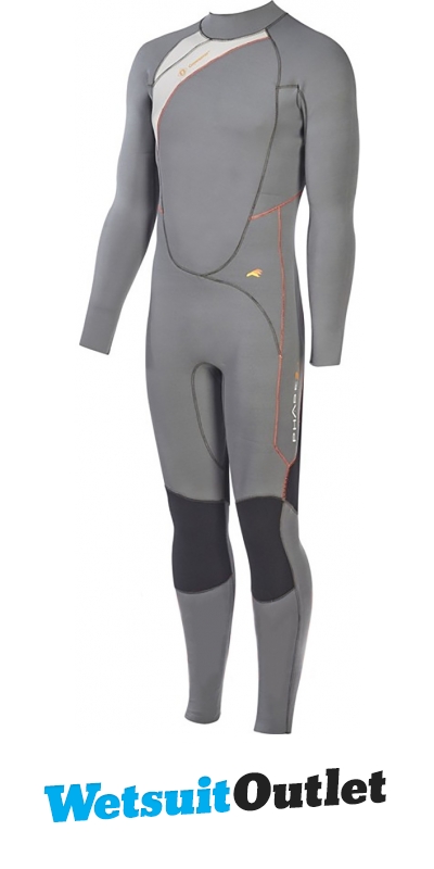 Crewsaver Phase 2 4/3mm GBS Back Zip Wetsuit Grey 6926 - Wetsuits - 4mm ...