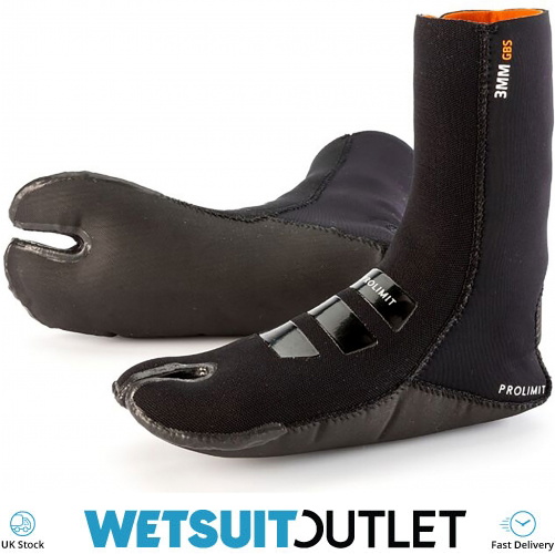 2021 Prolimit Evo 3mm GBS Split Toe Boot Sock Black 00340 Wetsuits