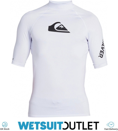 2021 Quiksilver Mens All Time Short Sleeve Rash Vest EQYWR03228 White