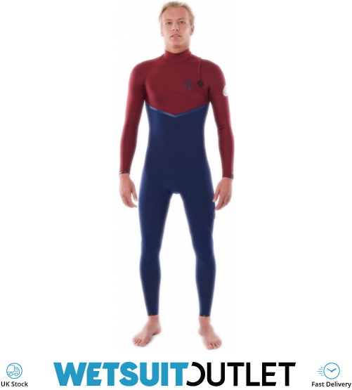 2021 Rip Curl Mens EBomb 3/2mm Zip Free Wetsuit WSMYVE Navy / Red