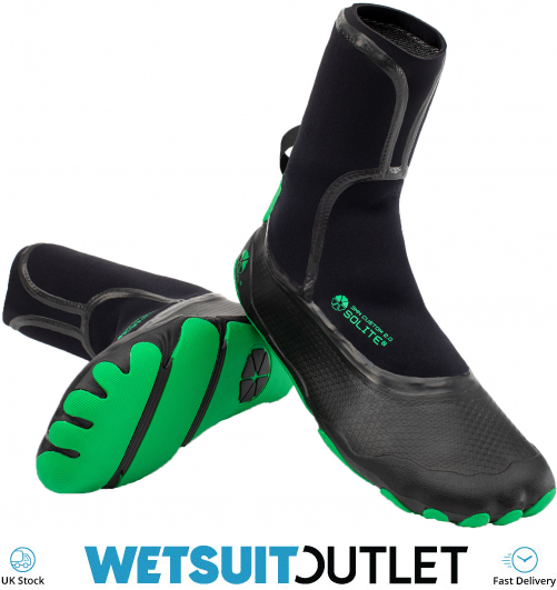 2024 Solite Custom 2 0 3mm Wetsuit Boots 21004 - Green / Black - Wetsuits
