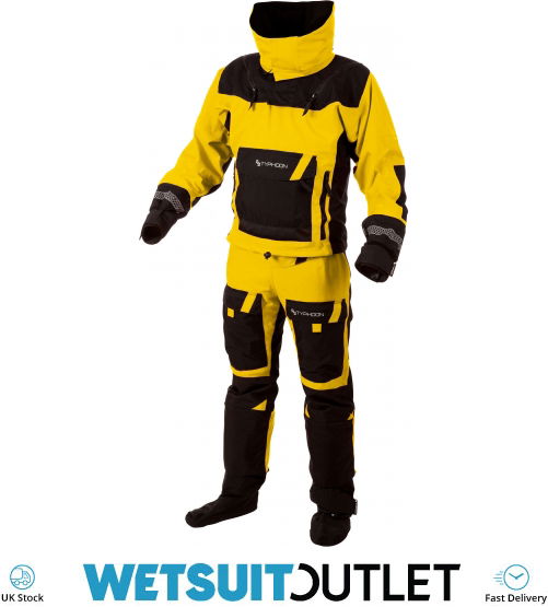 2019 Typhoon PS330 Xtreme Kayak / Ocean Drysuit Con Zip Yellow / Black