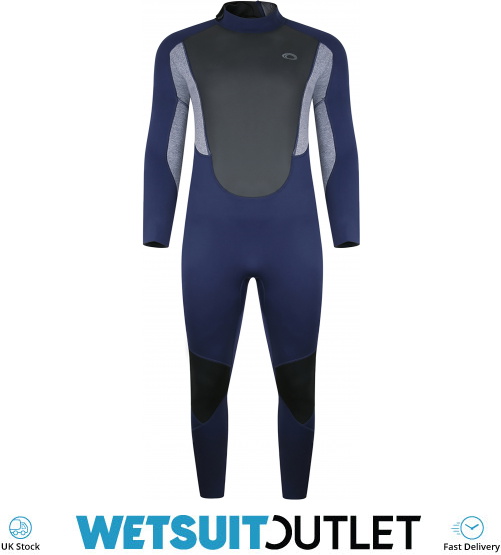 2023 Typhoon Mens Storm 3 3/2mm Back Zip Wetsuit 250776 Navy Grey