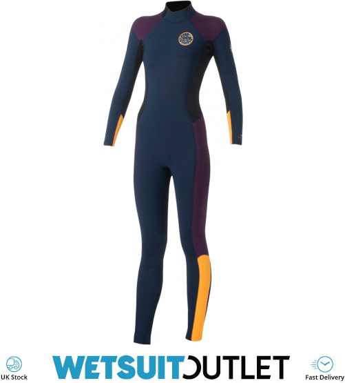 Rip Curl Ladies Dawn Patrol 4/3mm GBS Back Zip Wetsuit ORANGE WSM4FW