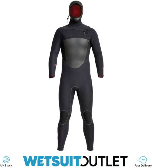 2020 Xcel Mens Drylock X 5/4mm Hooded Chest Zip Wetsuit MC54HPNO Black Wetsuits Wetsuit Outlet