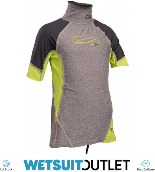 2019 GUL Junior Short Sleeve Rash Vest Marl / Lime RG0341B4 Wetsuits