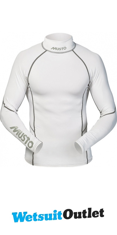 Musto LONG Sleeve Rash Vest in White / Silver SO1061 - Wetsuits - Rash ...