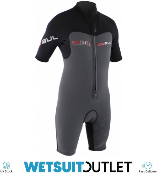 Gul Profile 3/2mm Front Zip Shorty Wetsuit Black / Graphite PR3309 Wetsuits Wetsuit Outlet