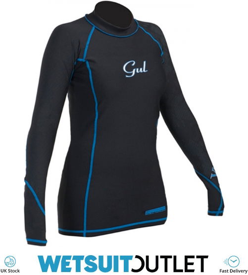 Gul Womens Viper Recore Long Sleeve Thermal Rash Vest Black RG0359