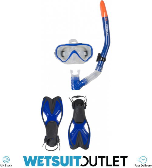 2019 Gul Tarpon JUNIOR Mask / Snorkel & Fin SET in Blue / Black GD0004