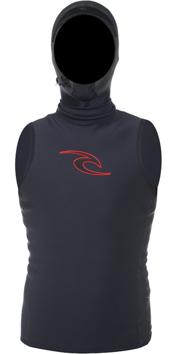 2017 Rip Curl Flashbomb 0 5mm Hooded Neoprene Vest in Black Wve4bf Wve4bf Mens Neoprene Tops