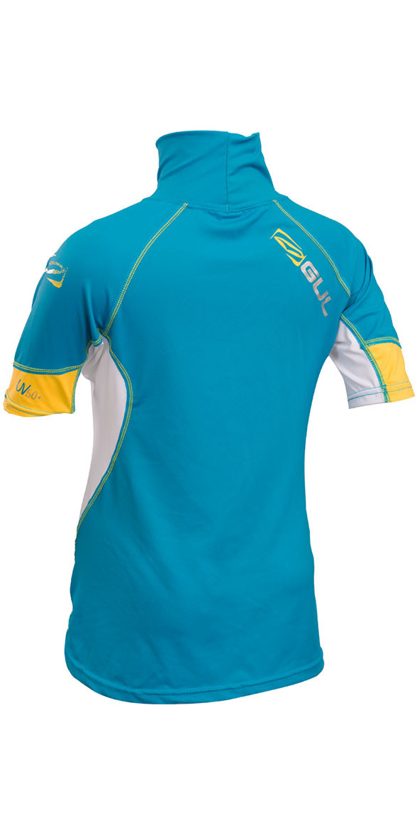 2019 GUL Junior Short Sleeve Rash Vest Crip / White RG0341B4