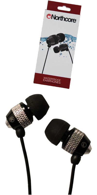 Northcore 'Soundwave' Waterproof Earphones BLACK