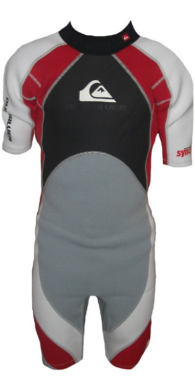 Quiksilver Syncro 2mm Junior Shorty Wetsuit Sy65js Sort / Rød / Grå