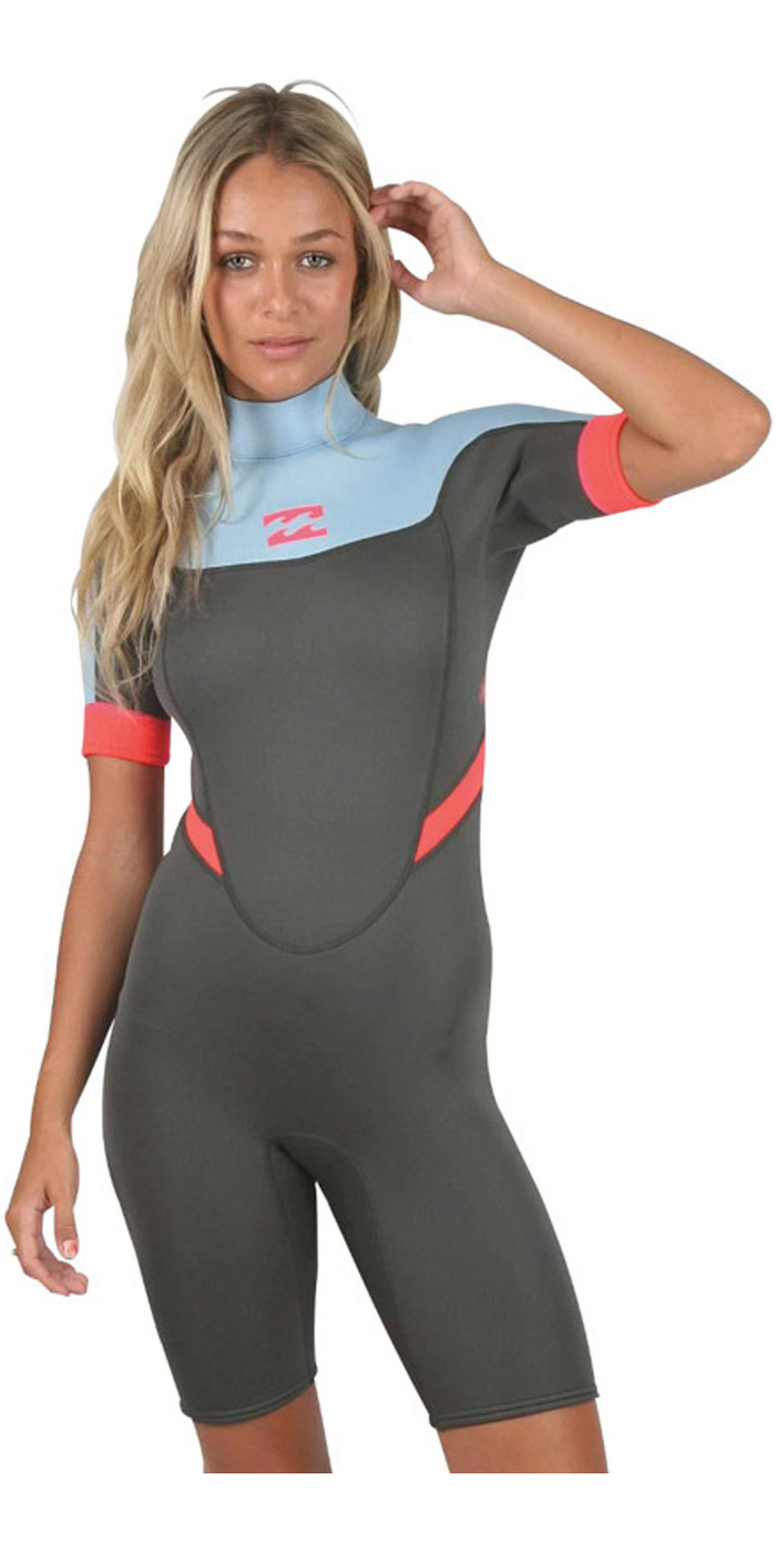 Billabong Synergy 2mm Shorty Back Zip Wetsuit in ICE BLUE S42G04