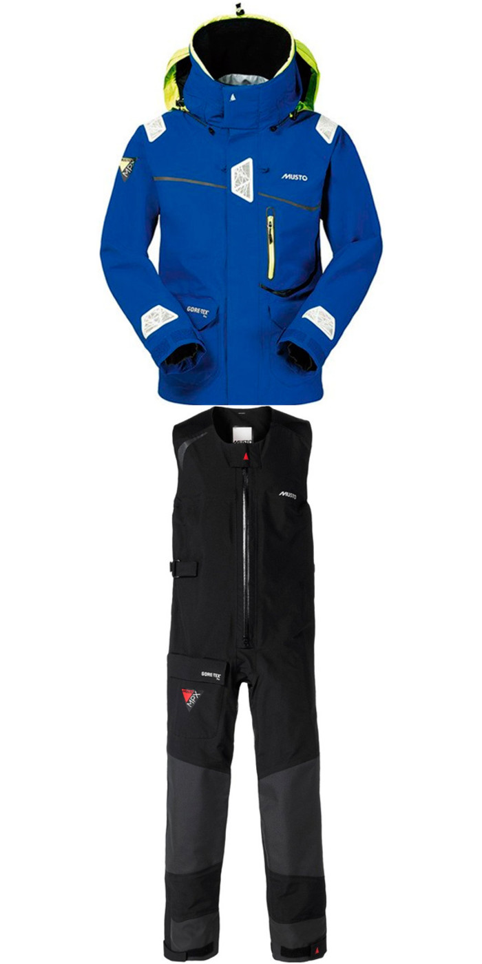 Musto MPX Offshore Race Jacket Surf Blue SM1266 & Salopettes BLACK SM0012 Combi | Wetsuit Outlet