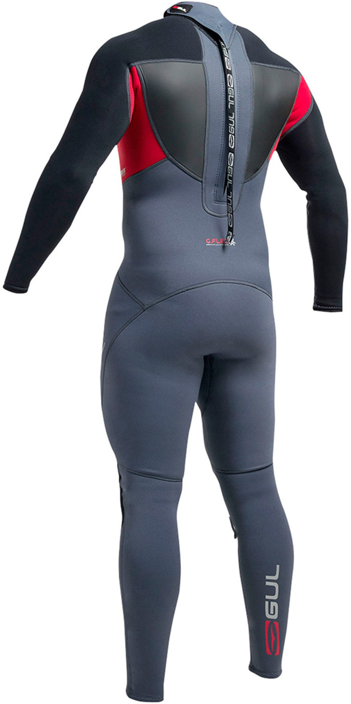 Gul Response 3/2mm Flatlock Wetsuit Graphite / Red RE1321A9