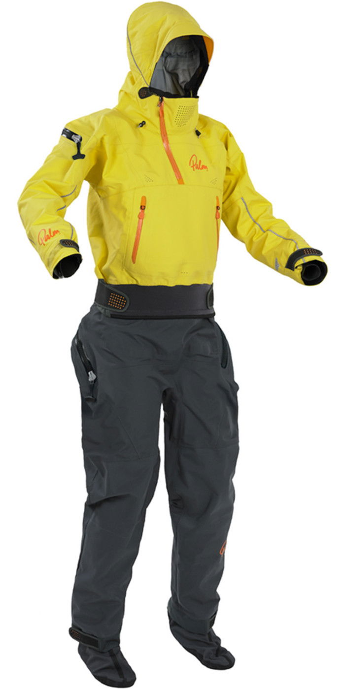 Palm Womens Bora Touring Relief Zip Kayak Drysuit Yellow 11740