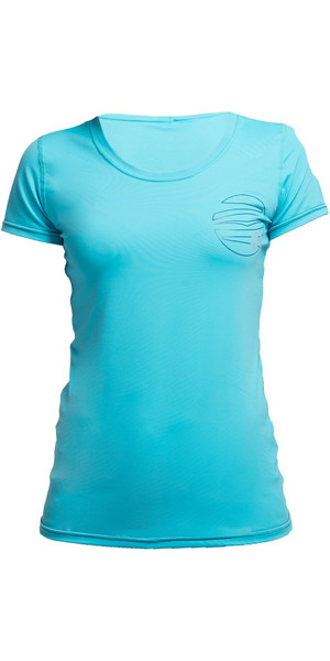 2018 Gul Womens Tee Fit Short Sleeve Rash Vest TURQUOISE RG0367-B2