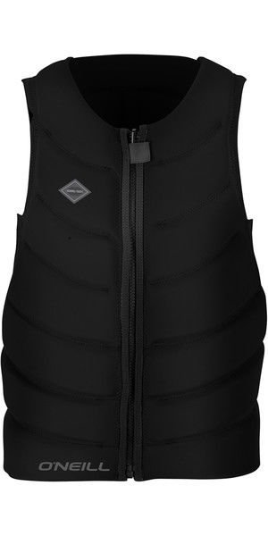 2018 O'Neill Gooru Tech Front Zip Comp Impact Vest BLACK 4916EU