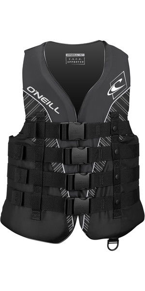 2019 O'Neill Superlite 50N CE Impact Vest BLACK / SMOKE / WHITE 4723