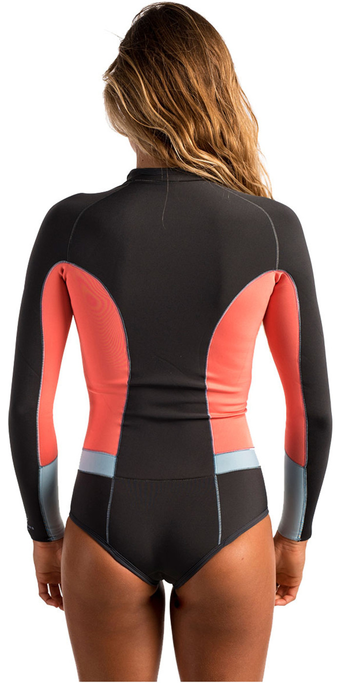 Rip Curl Ladies GBomb 1mm Long Sleeve Hi Cut Shorty Wetsuit CORAL