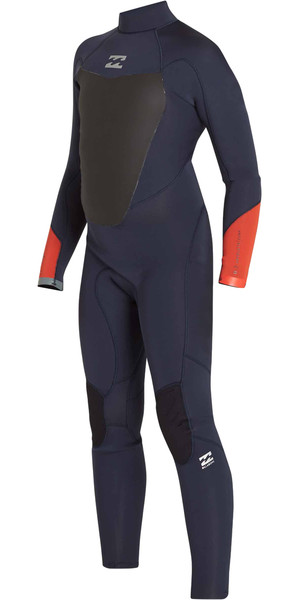 2018 Billabong Junior Absolute Comp 4/3mm Back Zip Wetsuit SLATE F44B14