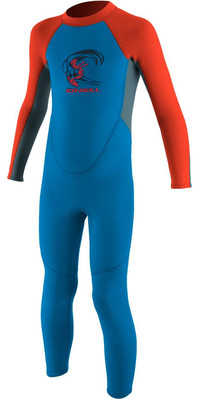 2023 O'Neill Toddler Reactor 2mm Back Zip Wetsuit 4868 - Blue / Neon Red
