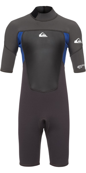 2019 Quiksilver Junior Prologue 2mm Shorty Wetsuit Graphite / Blue EQBW503008